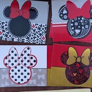 Set of 8 Minnie Mouse Blank Notecards with Stickers and Pen
